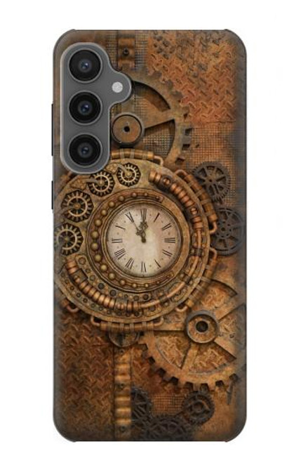 W3401 Clock Gear Steampunk Hülle Schutzhülle Taschen und Leder Flip für Samsung Galaxy S23 FE