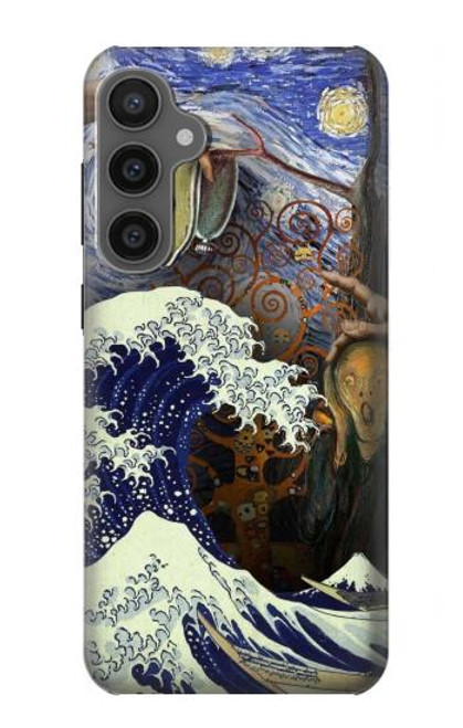 W3851 World of Art Van Gogh Hokusai Da Vinci Hülle Schutzhülle Taschen und Leder Flip für Samsung Galaxy S23 FE
