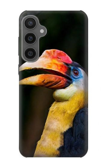 W3876 Colorful Hornbill Hülle Schutzhülle Taschen und Leder Flip für Samsung Galaxy S23 FE