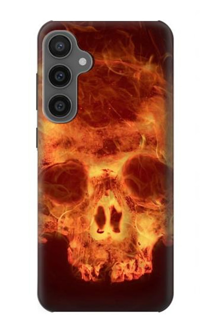 W3881 Fire Skull Hülle Schutzhülle Taschen und Leder Flip für Samsung Galaxy S23 FE