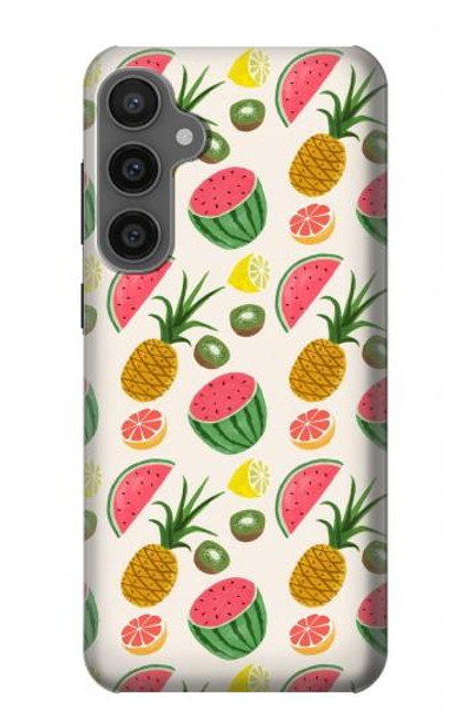 W3883 Fruit Pattern Hülle Schutzhülle Taschen und Leder Flip für Samsung Galaxy S23 FE
