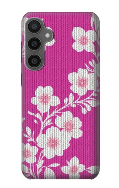 W3924 Cherry Blossom Pink Background Hülle Schutzhülle Taschen und Leder Flip für Samsung Galaxy S23 FE
