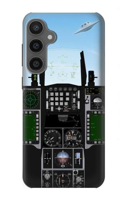 W3933 Fighter Aircraft UFO Hülle Schutzhülle Taschen und Leder Flip für Samsung Galaxy S23 FE