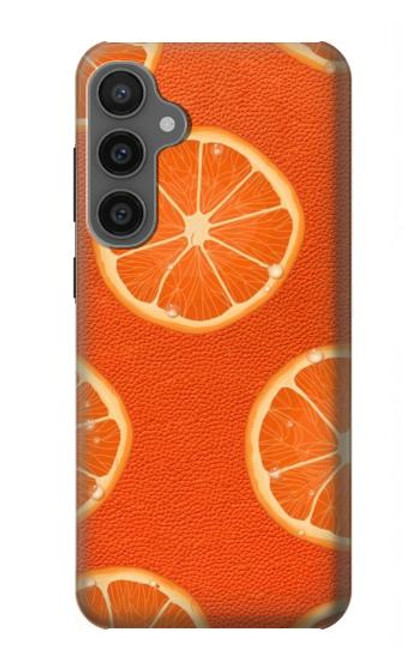 W3946 Seamless Orange Pattern Hülle Schutzhülle Taschen und Leder Flip für Samsung Galaxy S23 FE