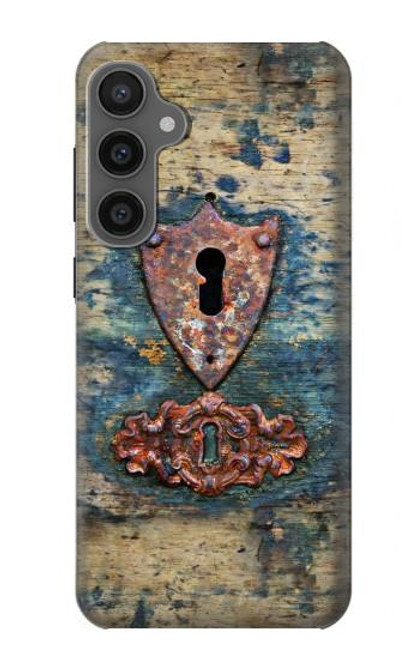 W3955 Vintage Keyhole Weather Door Hülle Schutzhülle Taschen und Leder Flip für Samsung Galaxy S23 FE