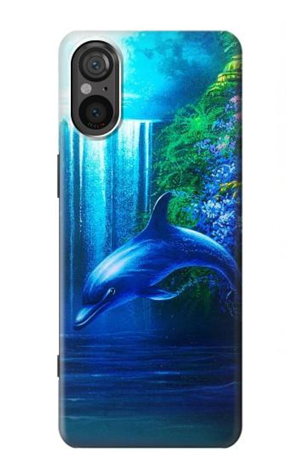 W0385 Dolphin Hülle Schutzhülle Taschen und Leder Flip für Sony Xperia 5 V