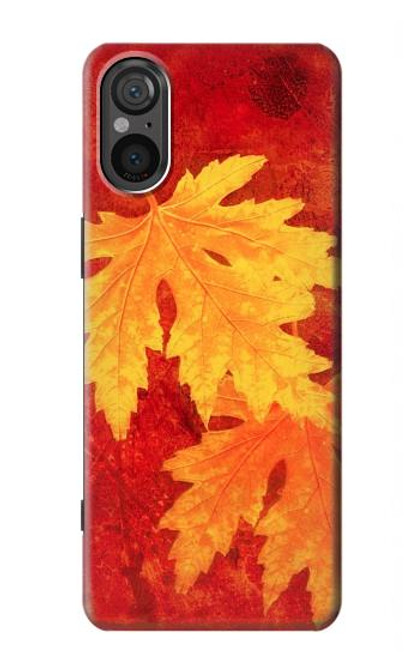W0479 Maple Leaf Hülle Schutzhülle Taschen und Leder Flip für Sony Xperia 5 V