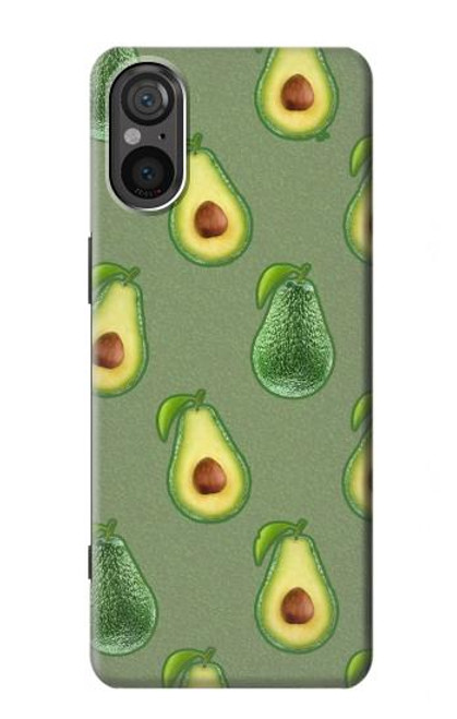 W3285 Avocado Fruit Pattern Hülle Schutzhülle Taschen und Leder Flip für Sony Xperia 5 V