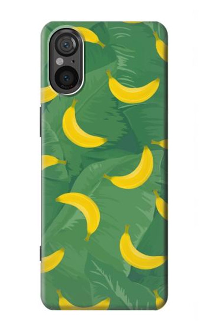 W3286 Banana Fruit Pattern Hülle Schutzhülle Taschen und Leder Flip für Sony Xperia 5 V