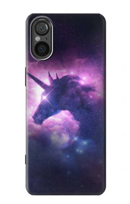 W3538 Unicorn Galaxy Hülle Schutzhülle Taschen und Leder Flip für Sony Xperia 5 V