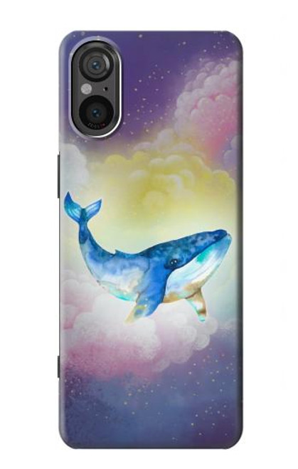 W3802 Dream Whale Pastel Fantasy Hülle Schutzhülle Taschen und Leder Flip für Sony Xperia 5 V