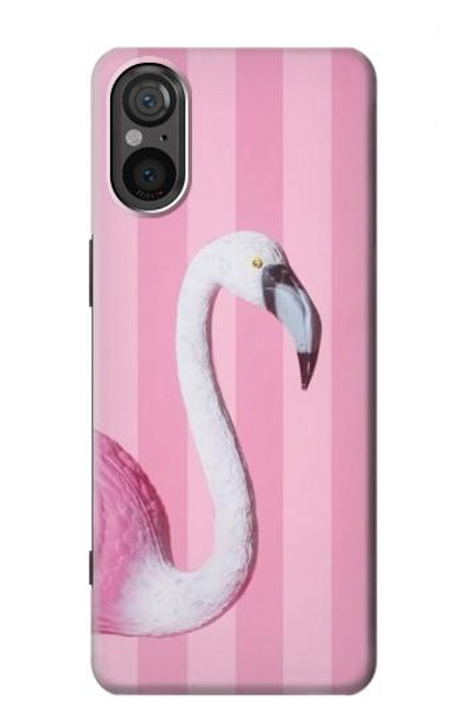 W3805 Flamingo Pink Pastel Hülle Schutzhülle Taschen und Leder Flip für Sony Xperia 5 V