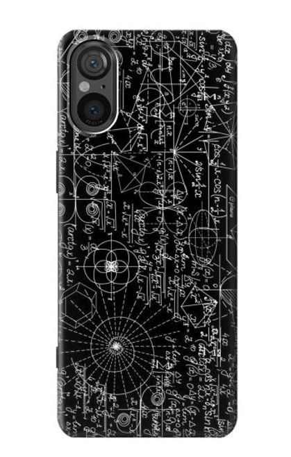 W3808 Mathematics Blackboard Hülle Schutzhülle Taschen und Leder Flip für Sony Xperia 5 V