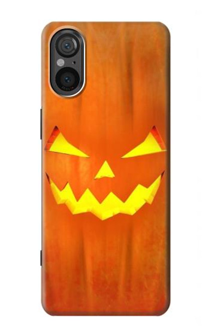 W3828 Pumpkin Halloween Hülle Schutzhülle Taschen und Leder Flip für Sony Xperia 5 V