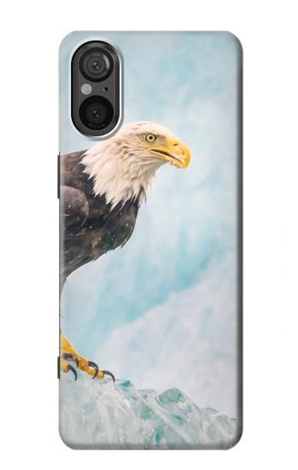 W3843 Bald Eagle On Ice Hülle Schutzhülle Taschen und Leder Flip für Sony Xperia 5 V