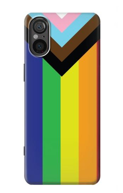 W3846 Pride Flag LGBT Hülle Schutzhülle Taschen und Leder Flip für Sony Xperia 5 V