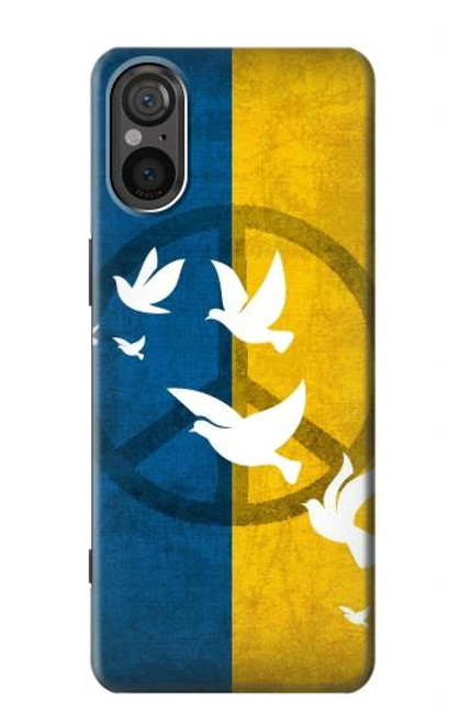 W3857 Peace Dove Ukraine Flag Hülle Schutzhülle Taschen und Leder Flip für Sony Xperia 5 V