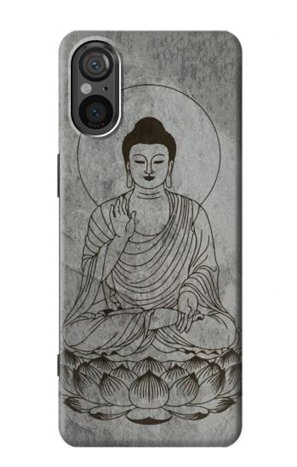 W3873 Buddha Line Art Hülle Schutzhülle Taschen und Leder Flip für Sony Xperia 5 V