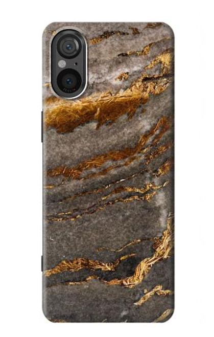 W3886 Gray Marble Rock Hülle Schutzhülle Taschen und Leder Flip für Sony Xperia 5 V