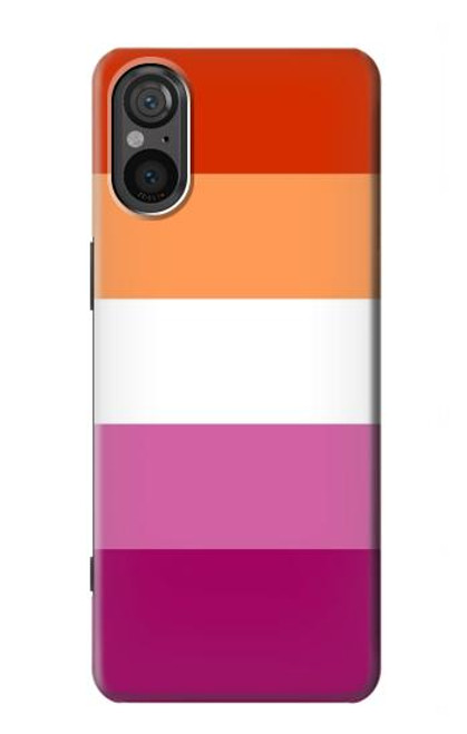 W3887 Lesbian Pride Flag Hülle Schutzhülle Taschen und Leder Flip für Sony Xperia 5 V