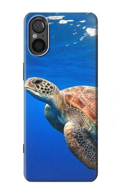 W3898 Sea Turtle Hülle Schutzhülle Taschen und Leder Flip für Sony Xperia 5 V