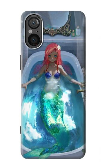 W3912 Cute Little Mermaid Aqua Spa Hülle Schutzhülle Taschen und Leder Flip für Sony Xperia 5 V