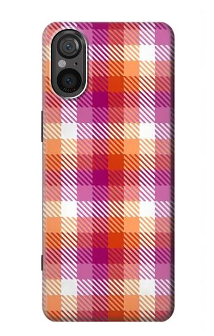 W3941 LGBT Lesbian Pride Flag Plaid Hülle Schutzhülle Taschen und Leder Flip für Sony Xperia 5 V