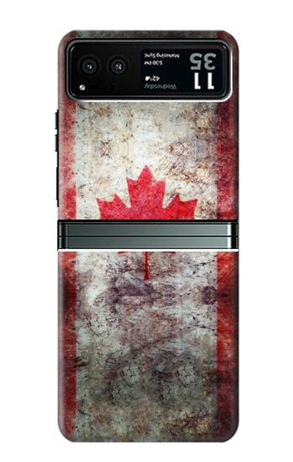 W2490 Canada Maple Leaf Flag Texture Hülle Schutzhülle Taschen und Leder Flip für Motorola Razr 40