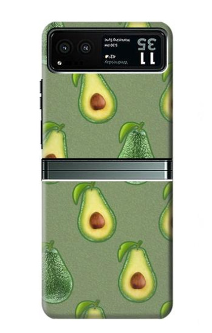 W3285 Avocado Fruit Pattern Hülle Schutzhülle Taschen und Leder Flip für Motorola Razr 40