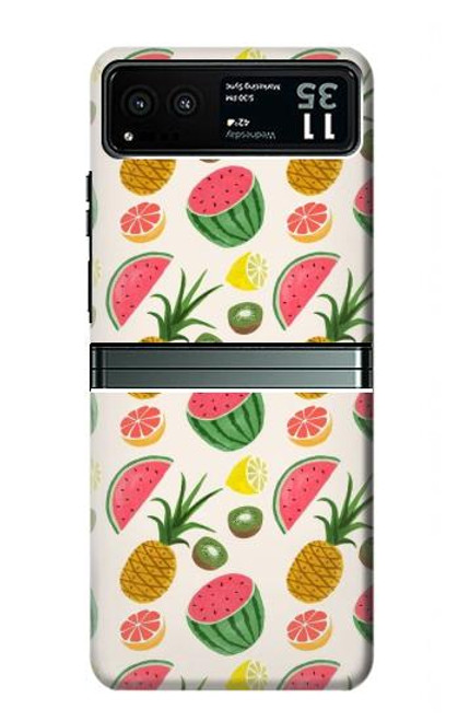 W3883 Fruit Pattern Hülle Schutzhülle Taschen und Leder Flip für Motorola Razr 40