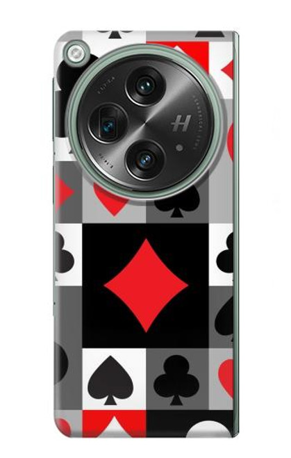 W3463 Poker Card Suit Hülle Schutzhülle Taschen und Leder Flip für OnePlus OPEN