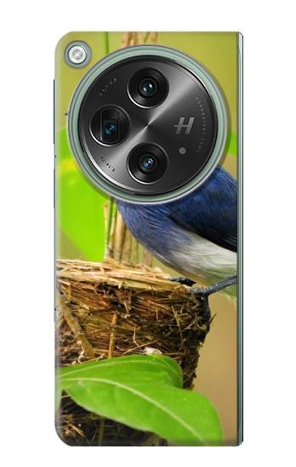 W3839 Bluebird of Happiness Blue Bird Hülle Schutzhülle Taschen und Leder Flip für OnePlus OPEN
