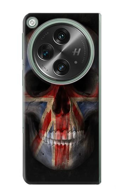 W3848 United Kingdom Flag Skull Hülle Schutzhülle Taschen und Leder Flip für OnePlus OPEN