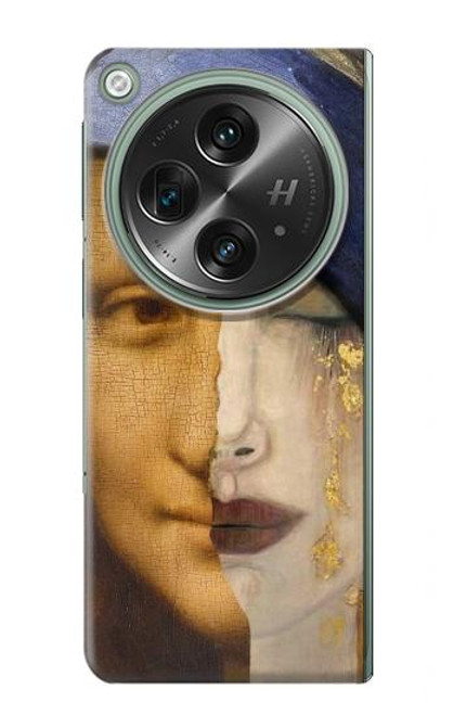 W3853 Mona Lisa Gustav Klimt Vermeer Hülle Schutzhülle Taschen und Leder Flip für OnePlus OPEN