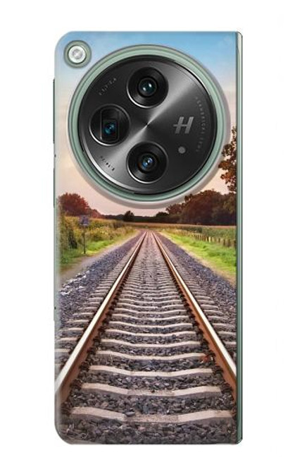 W3866 Railway Straight Train Track Hülle Schutzhülle Taschen und Leder Flip für OnePlus OPEN