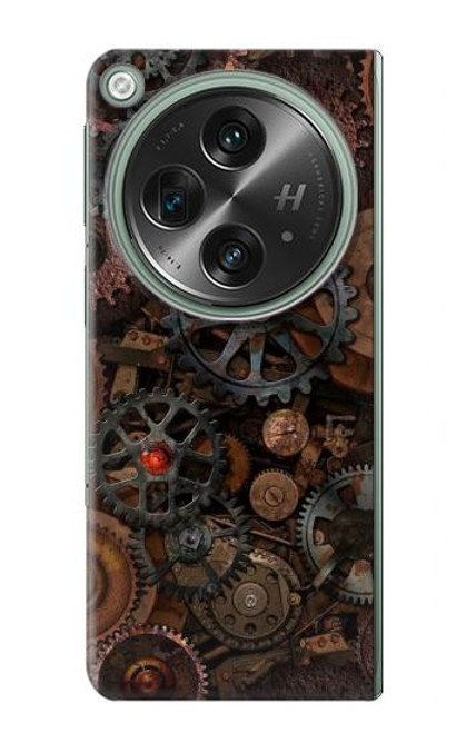 W3884 Steampunk Mechanical Gears Hülle Schutzhülle Taschen und Leder Flip für OnePlus OPEN