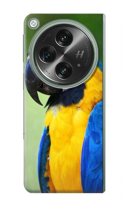W3888 Macaw Face Bird Hülle Schutzhülle Taschen und Leder Flip für OnePlus OPEN