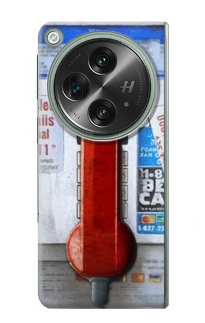 W3925 Collage Vintage Pay Phone Hülle Schutzhülle Taschen und Leder Flip für OnePlus OPEN