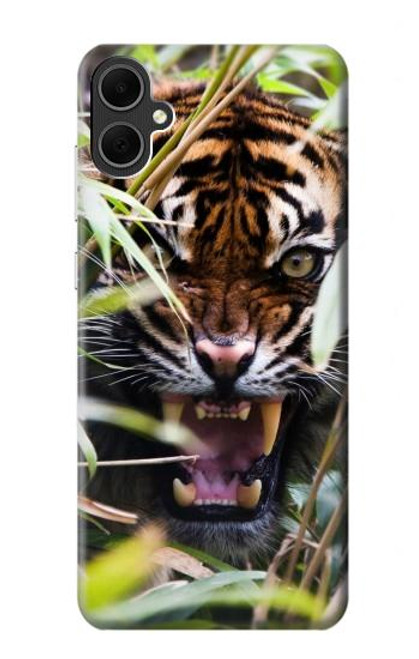 W3838 Barking Bengal Tiger Hülle Schutzhülle Taschen und Leder Flip für Samsung Galaxy A05