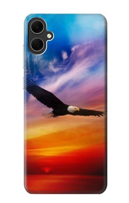 W3841 Bald Eagle Flying Colorful Sky Hülle Schutzhülle Taschen und Leder Flip für Samsung Galaxy A05