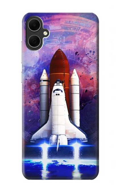 W3913 Colorful Nebula Space Shuttle Hülle Schutzhülle Taschen und Leder Flip für Samsung Galaxy A05