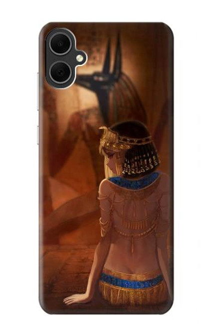 W3919 Egyptian Queen Cleopatra Anubis Hülle Schutzhülle Taschen und Leder Flip für Samsung Galaxy A05