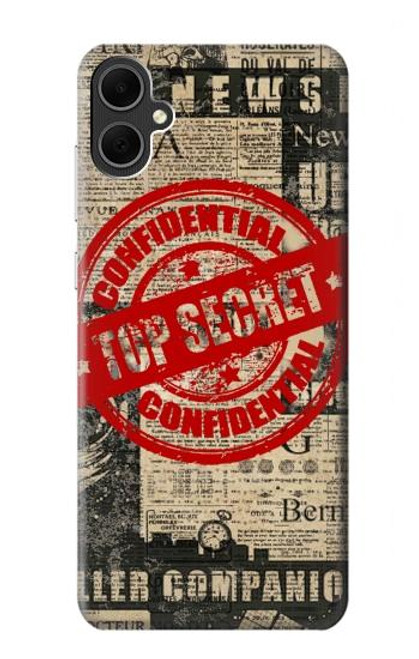 W3937 Text Top Secret Art Vintage Hülle Schutzhülle Taschen und Leder Flip für Samsung Galaxy A05