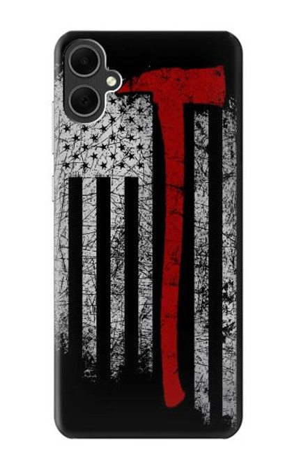 W3958 Firefighter Axe Flag Hülle Schutzhülle Taschen und Leder Flip für Samsung Galaxy A05