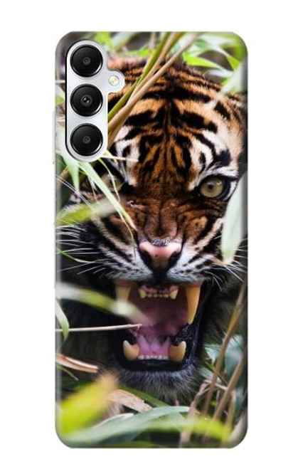 W3838 Barking Bengal Tiger Hülle Schutzhülle Taschen und Leder Flip für Samsung Galaxy A05s