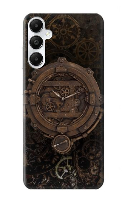 W3902 Steampunk Clock Gear Hülle Schutzhülle Taschen und Leder Flip für Samsung Galaxy A05s
