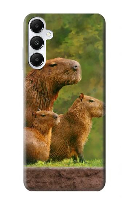 W3917 Capybara Family Giant Guinea Pig Hülle Schutzhülle Taschen und Leder Flip für Samsung Galaxy A05s