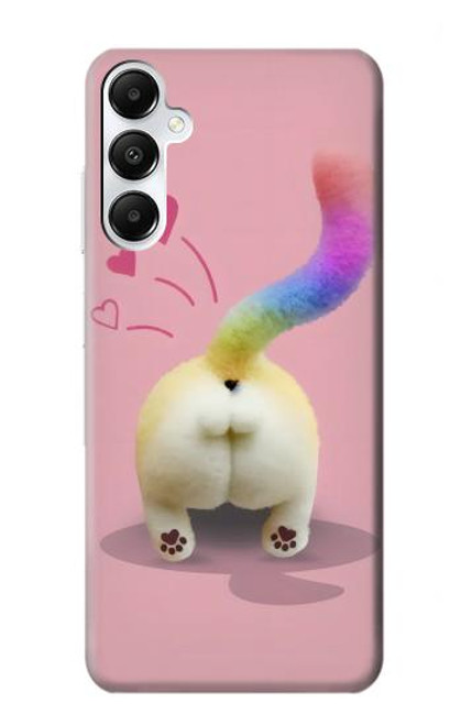 W3923 Cat Bottom Rainbow Tail Hülle Schutzhülle Taschen und Leder Flip für Samsung Galaxy A05s