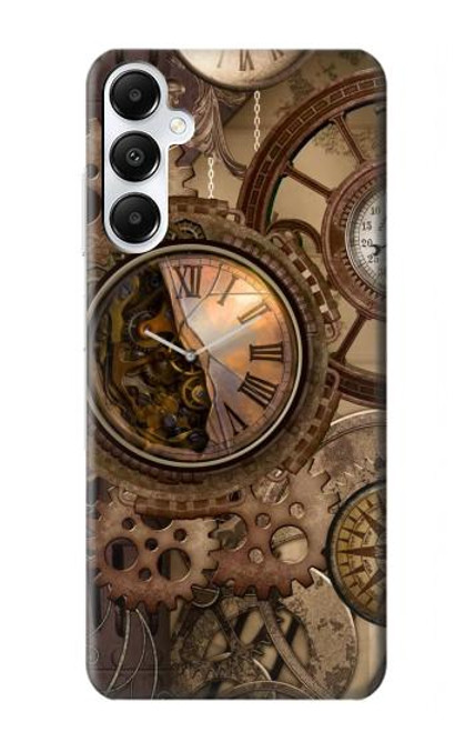 W3927 Compass Clock Gage Steampunk Hülle Schutzhülle Taschen und Leder Flip für Samsung Galaxy A05s