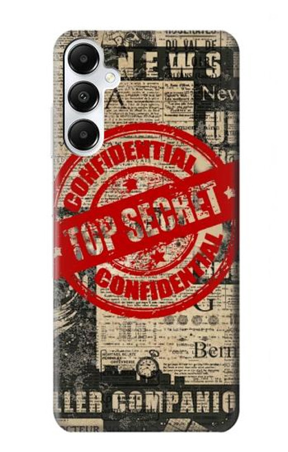 W3937 Text Top Secret Art Vintage Hülle Schutzhülle Taschen und Leder Flip für Samsung Galaxy A05s